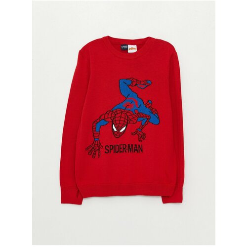 LC Waikiki Crew Neck Spiderman Patterned Long Sleeve Boy Knitwear Sweater Cene