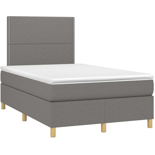  box spring s madracem LED tamnosivi 120 x 200 cm tkanina Slike