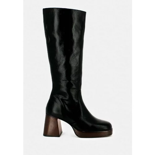 Jonak Usnjeni elegantni škornji BETINA CUIR VIEILLI ženski, črna barva, 6001328