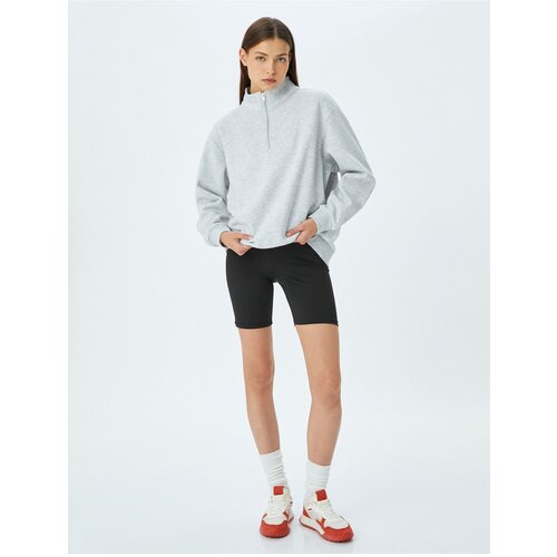 Koton Half Zippered Stitched Detail Oversize Sports Sweatshirt Slike