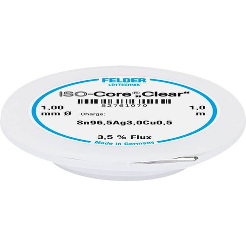 Felder L&amp;ouml;ttechnik felder iso-core &amp;#039;&amp;#039;clear&amp;#039;&amp;#039; SAC305 spajkalna palica tuljava Sn96\,5Ag3Cu0\,5 1 mm, (20428788) Slike
