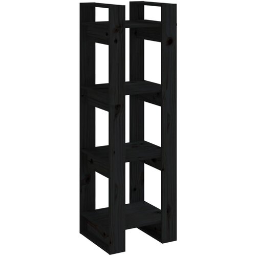 Maison Chic Knjižna omara - Knjižni regal črna 41x35x125 cm trdna borovina, (21725015) Slike