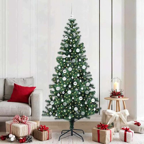 vidaXL Umjetna preddekorirana božićna jelka med 300 LED Zelena 210 cm Cene