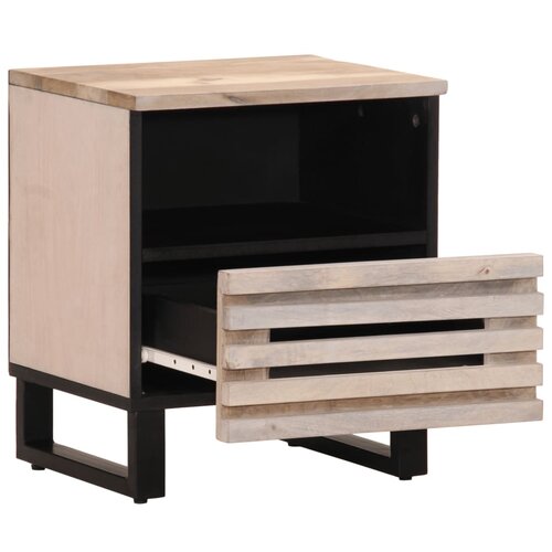 Maison Chic Nočna omarica - Nočna miza 40x34x46 cm trden beljen mangov les, (21689067) Slike
