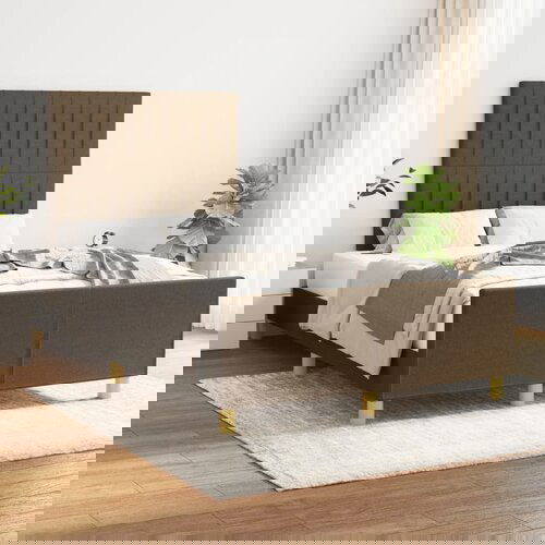 Furnova Posteljni okvir brez vzmetnice temno rjava 120x190 cm blago, (21936451) Slike