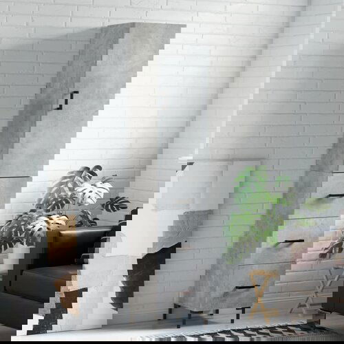 VidaXL Visoka komoda siva betona 34 5x34x180 cm od konstruiranog drva Slike