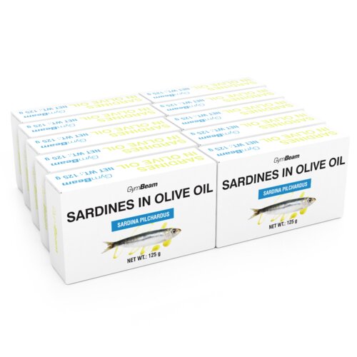 GymBeam Sardine u maslinovom ulju 10 x 125 g Slike
