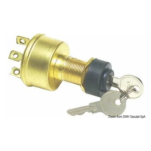 Osculati Watertight ignition key 4 positions brass