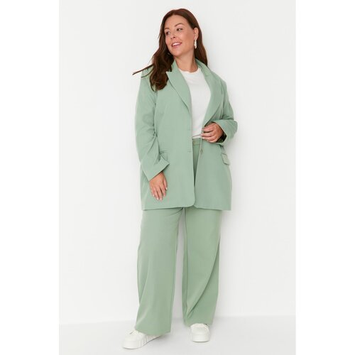 Trendyol Curve Green Oversize Blazer Jacket Slike
