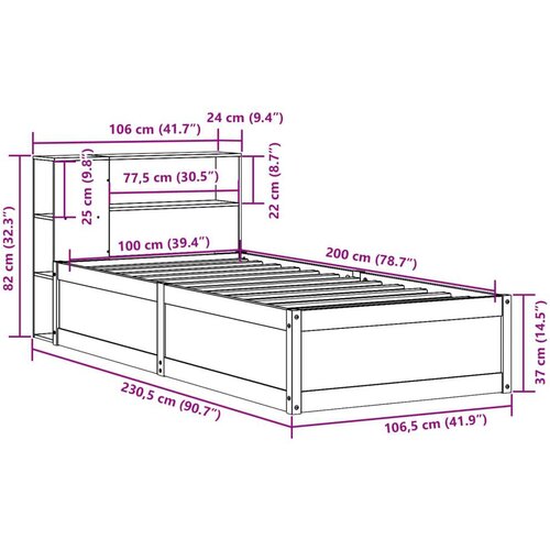 vidaXL Okvir kreveta bez madraca 100x200 cm konstruirano drvo Cene