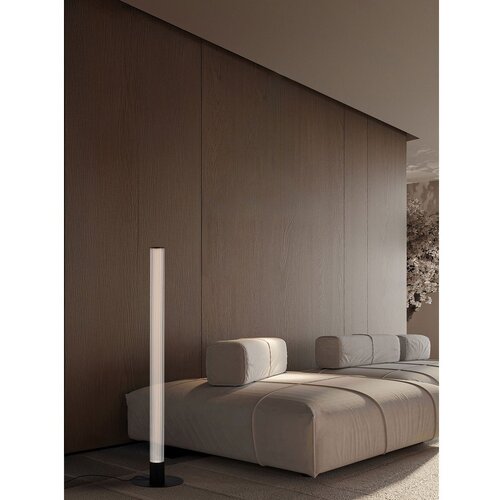 Nova Luce Mat črna aluminijasta LED zatemnitvena stoječa svetilka s steklenim senčilom (vi&amp;scaron;ina 130 cm) Glovia &amp;ndash; Slike