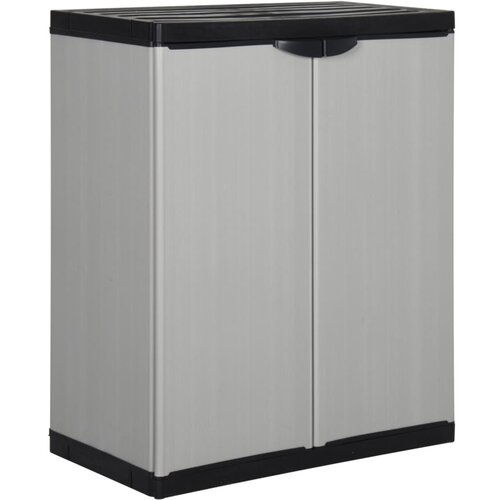 vidaXL Vrtna omara z 1 polico siva in črna 68x40x85 cm Cene
