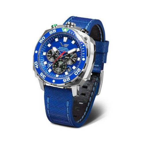 Vostok Europe muški systema periodicum hydrogen plavi srebrni sportski ručni sat sa plavim kožnim kaišem ( vk67/650a720k.teget ) Cene