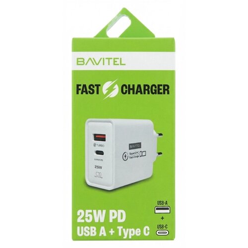 BAVITEL punjač 25W Usb A+ Type C bela Cene