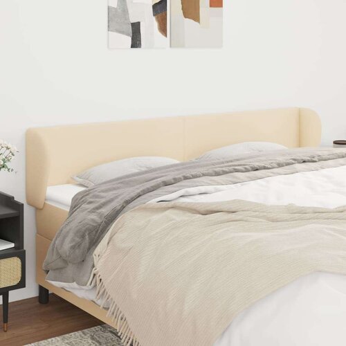  Uzglavlje s u&amp;scaron;ima krem 183x23x78/88 cm od tkanine Slike