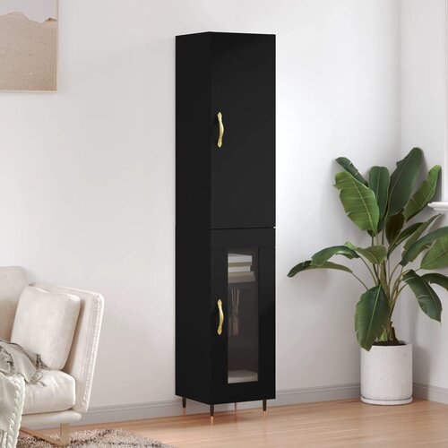 The Living Store Visoka omara črna 34,5x34x180 cm inženirski les - Visoka Omara, (21435708) Cene