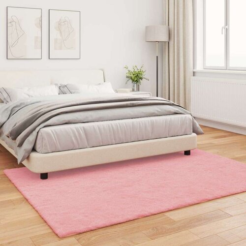  Faux Rabbit Fur Rug Olite Ružičasta 160 x 230 cm Poliester Slike