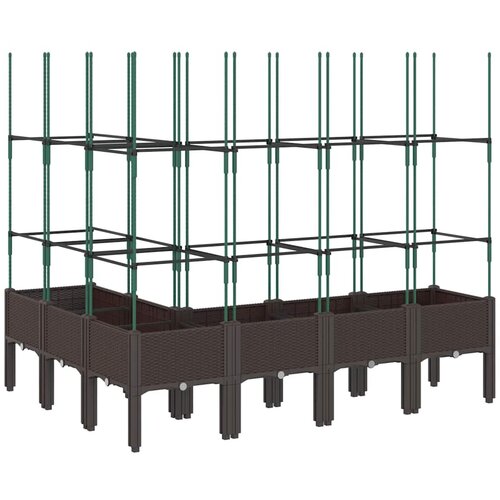  Vrtna sadilica s re&amp;scaron;etkom smeđa 160 x 120 x 142,5 cm PP Slike