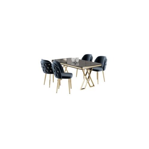 Hanah home Set Trpezarijski sto i 4 stolice Rigel, plava i bijela Cene