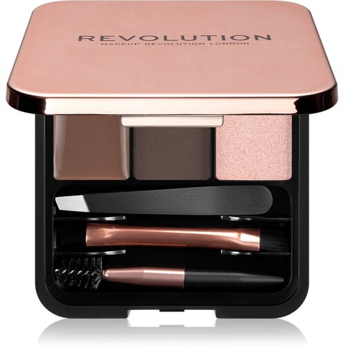 Revolution brow Sculpt Kit paletica za obrve 2,2 g nijansa Dark Brown za žene Slike
