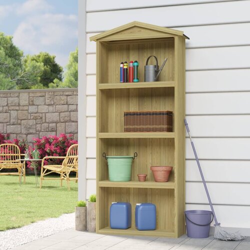 VidaXL Vrtna lopa za orodje 89x33x222 cm impregnirana borovina Slike