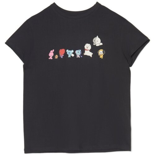 Cropp - Majica s potiskom BT21 - Črna Cene