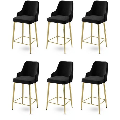 Hanah home set barskih stolica Enox, 6 dijelova, crna i zlatna Cijene