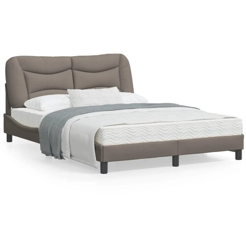VidaXL Posteljni okvir z LED lučkami taupe 120x200 cm tkanina Slike