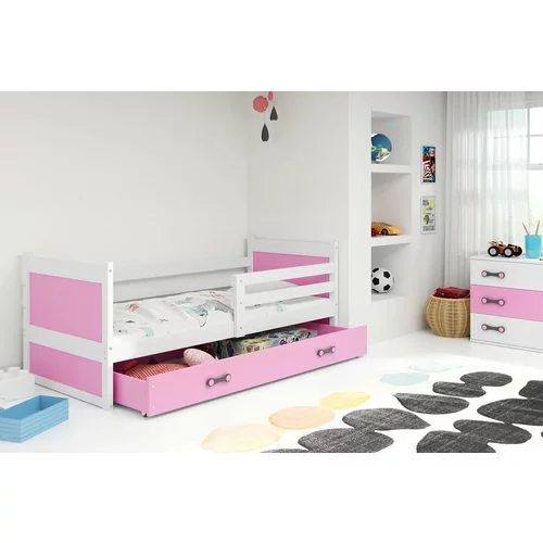 BMS Group Dječji krevet Rico - 90x200 cm - bijela-roza