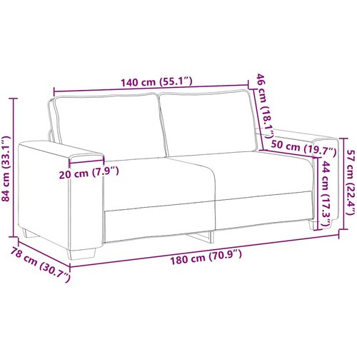 Dvosjed Sofa Tamno siva 180x78x84 cm Bar&amp;scaron;un Slike