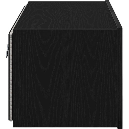  zidna jedinica s LED svjetlima crna hrast 80x35x31 cm Slike