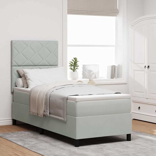  LED Box Spring Krevet Svijetlo siva 80 x 200 cm Bar&scaron;un Cijene
