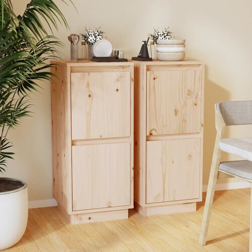VidaXL Komode 2 kom 31,5 x 34 x 75 cm od masivne borovine Slike