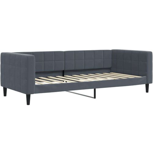 VidaXL Dnevni krevet s madracem tamnosivi 100 x 200 cm bar&amp;scaron;unasti Slike