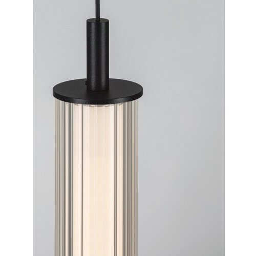 Nova Luce Mat crna LED viseća svjetiljka aluminijska s mogućnosti zatamnjivanja sa staklenim sjenilom &amp;oslash; 6,5 cm Glovia &amp;ndash; Slike