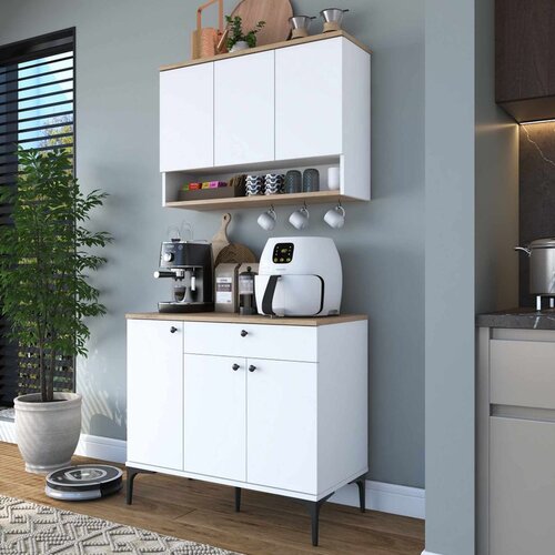 Hanah home vi&scaron;enamenski ormarić JE272, 90,2 cm, beli / orah Cene