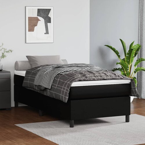  Okvir za krevet s oprugom crni 90x190 cm od umjetne kože Cene