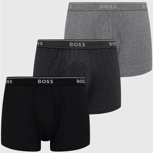 Boss Bombažne boksarice 3-pack siva barva