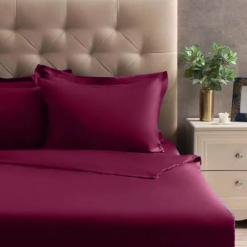 Issimo Home Set posteljine s plahtom Satin Simply Burgundy