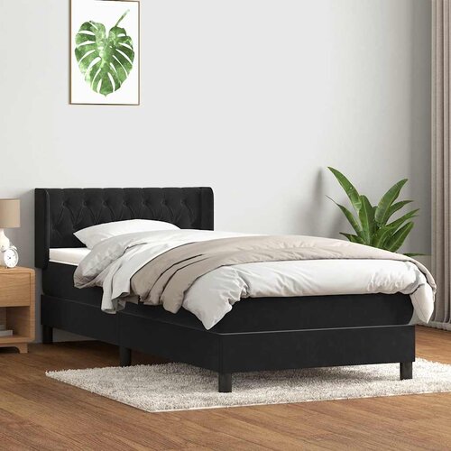 vidaXL Box spring krevet s madracem crni 90x210 cm bar&scaron;unasti Cijene