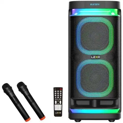 LEXA partybox zvučnik LX-501/2 x bežični mikrofon/USB/Micro SD/BT 900W Slike