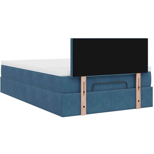 VidaXL Okvir kreveta s madracem tamnoplavi 120x200 cm bar&amp;scaron;unasti Slike
