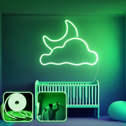 Opviq good night - medium - green green decorative wall led lighting Slike
