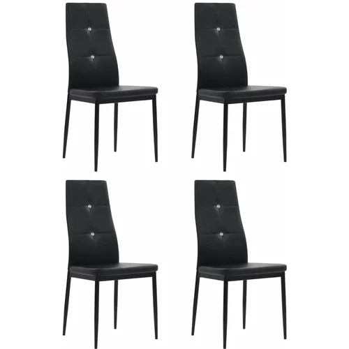 vidaXL Jedilni stoli 4 kosi črno umetno usnje, (20699480)