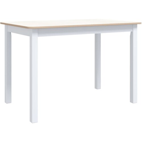 Maison Chic Jedilna miza - Kuhinjska miza - Jedilni stol bela in rjava 114x71x75 cm trden les kavčukovca, (21715291) Cene
