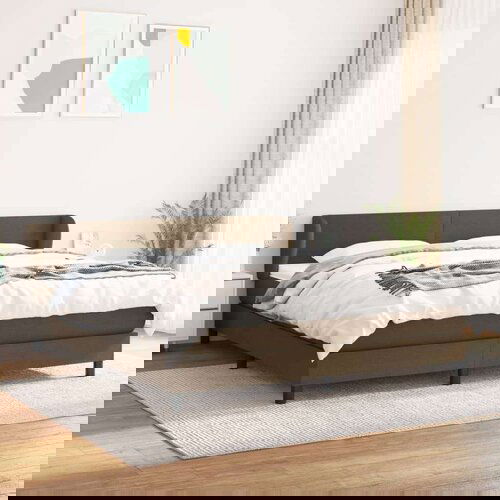  Krevet s oprugama i madracem tamnosmeđi 160x200 cm tkanina Cijene