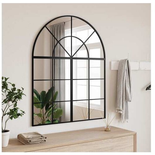 vidaXL Zidno ogledalo crno 80 x 100 cm lučno željezno Cijene