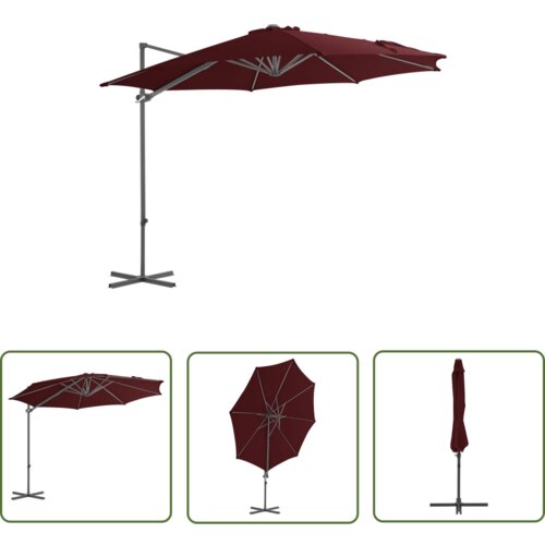  The Living Store Vrtni senčnik z jeklenim drogom bordo rdeč 300 cm - Previsni Senčnik, (21743608) Cene