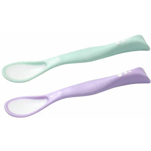 BabyOno Be Active Flexible Spoons žlička Green/Purple 2 kos