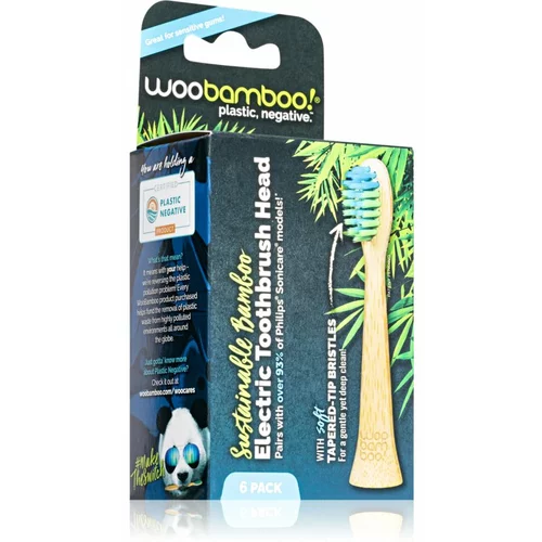 Woobamboo Eco Electric Toothbrush Head nadomestne glave za zobno ščetko iz bambusa Compatible with Philips Sonicare 6 kos
